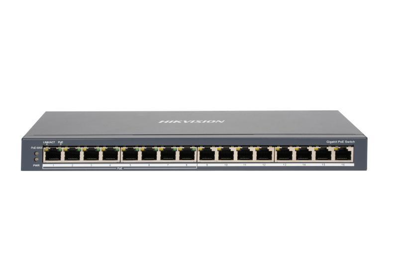 HIKVISION DS-3E0516P-O 16-Port Gigabit Switch with 8 POE+