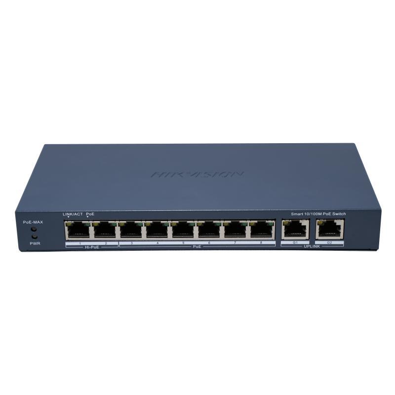 HIKVISION DS-3E1310HP-EI (B) 8 Port Fast Ethernet Smart POE Switch