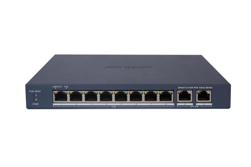 HIKVISION DS-3E1310P-EI/M(B) 8 Port Fast Ethernet Smart POE Switch