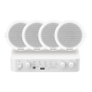 HIKVISION DS-QAE0KA60206-4 Analog Audio Kit with 60W Analog Amplifier and 4* 6W Ceiling Speakers