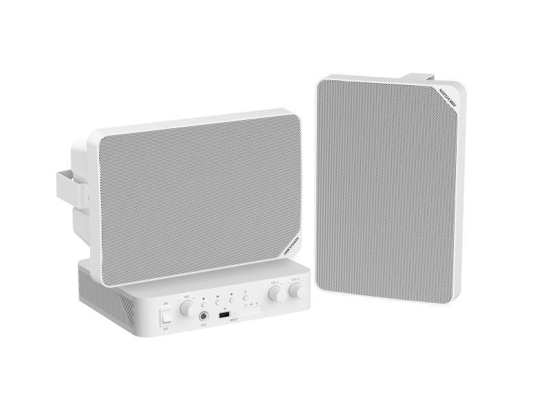 HIKVISION DS-QAE1KA80120-2 Hybrid Audio Kit with 80W Network Amplifier and 2* 20W Cabinet Speakers