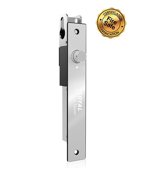 Soyal AR-1207B-29-F Electric Drop Bolt Lock with Cylinder - Fail-Secure