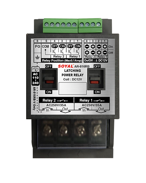 Soyal AR-816RB-V DC Energy-Saving Latching Power Relay (with 2 Form A Contacts)